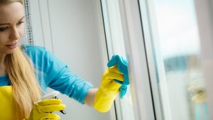 window cleaning near me lady washing a window